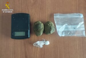 Droga incautada al hombre detenido en Tarancón.