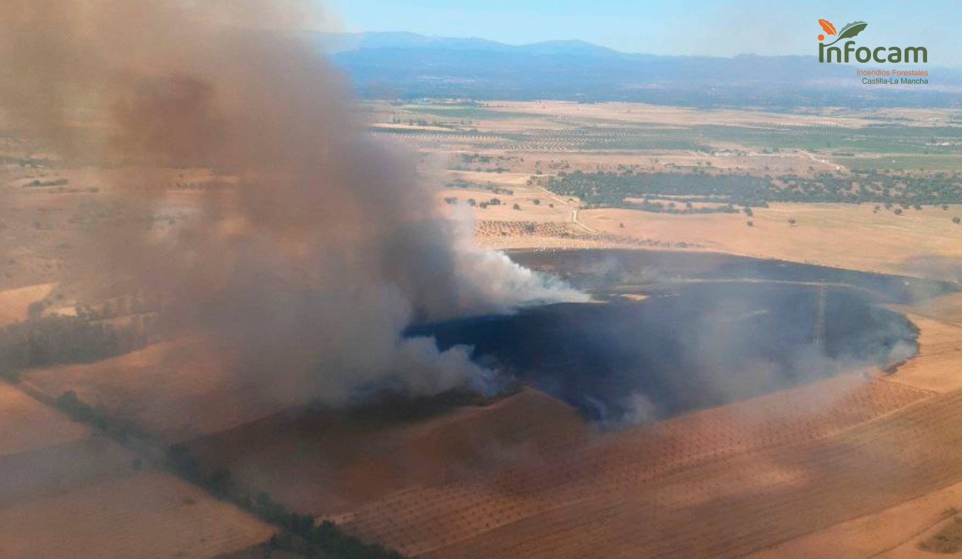 Inicio del incendio en Los Cerralbos. Foto: Infocam.
