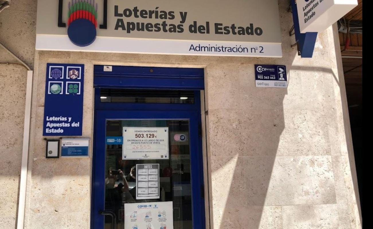Administración de Loterías Número 2 de Tomelloso, donde cayó parte del primer premio de la Lotería Nacional. Foto: Google Maps.