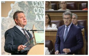 El presidente de Castilla-La Mancha, Emiliano García-Page, y el presidente del PP, Alberto Núñez Feijóo.