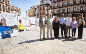 Exposición sobre los tres deportistas toledanos en los Juegos de París. Foto: Rebeca Arango.