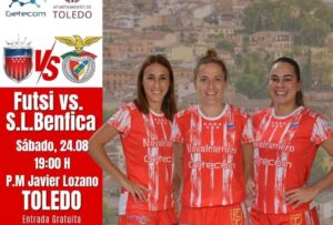 Cartel del partido Futsi-Atlético Navalcarnero-Benfica.