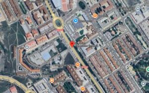 Accidente con un herido en la calle Hermanos Becerril de Cuenca. Imagen: Google Maps.