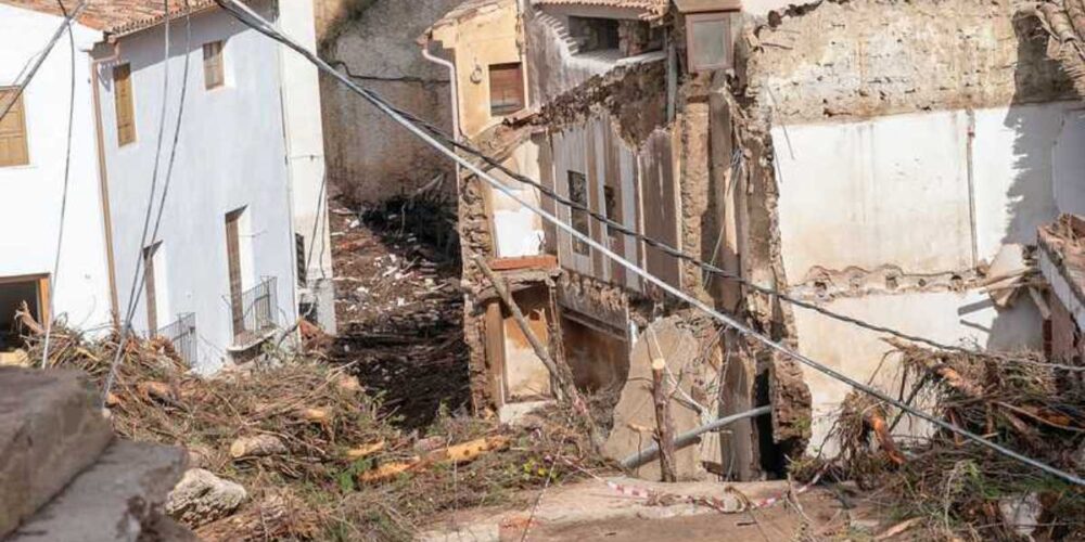 Imagen de Letur tras la riada que arrasó con buena parte del pueblo.