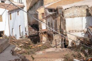 Imagen de Letur tras la riada que arrasó con buena parte del pueblo.
