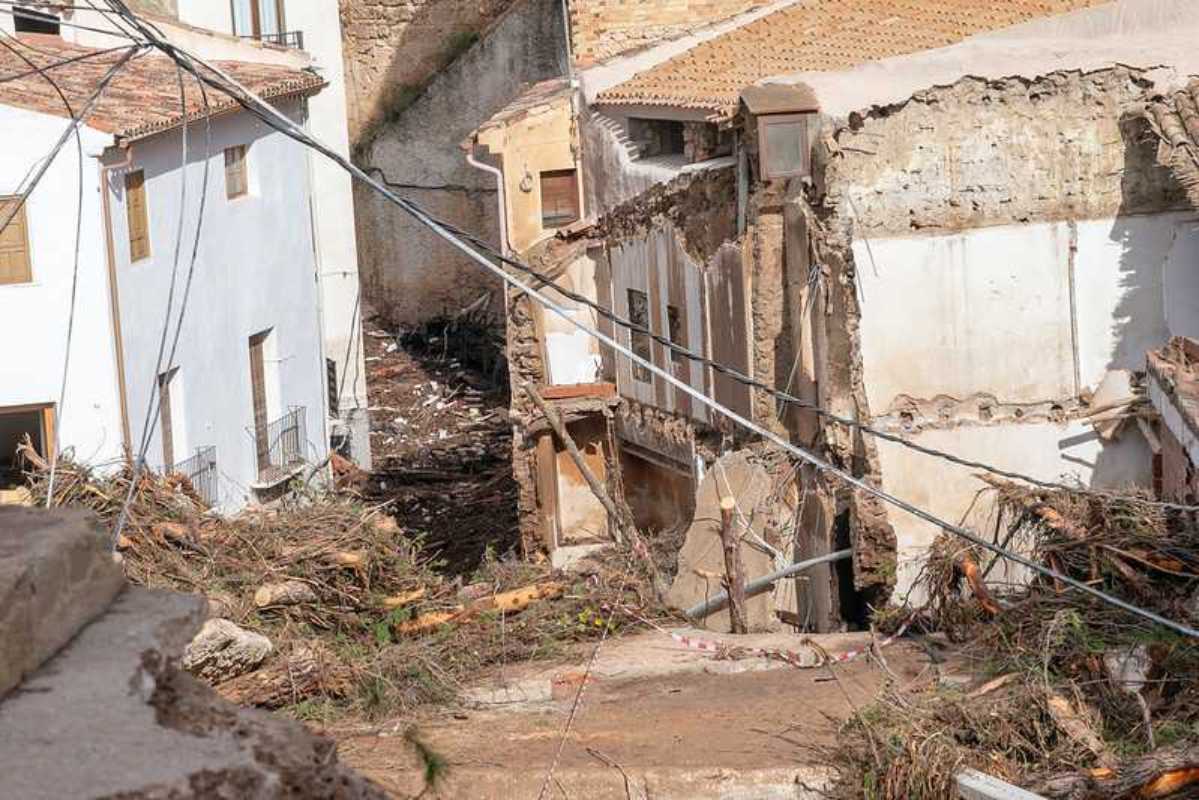 Imagen de Letur tras la riada que arrasó con buena parte del pueblo.