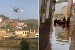 Rescates con helicóptero y lanchas en Mira (Cuenca).