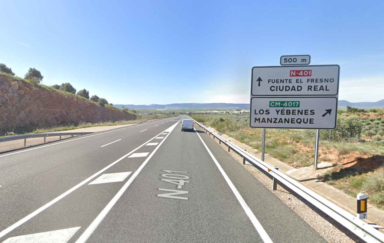 Imagen de la N-401, en Los Yébenes (Toledo).