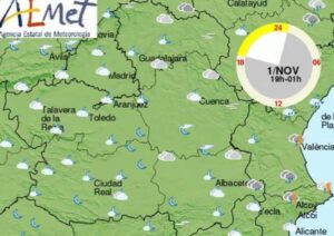 Este es el mapa del tiempo para hoy viernes en CLM.