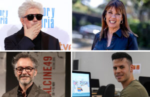 Pedro Almodóvar, Mabel Lozano, Pedro Solís y Carlos Valle.