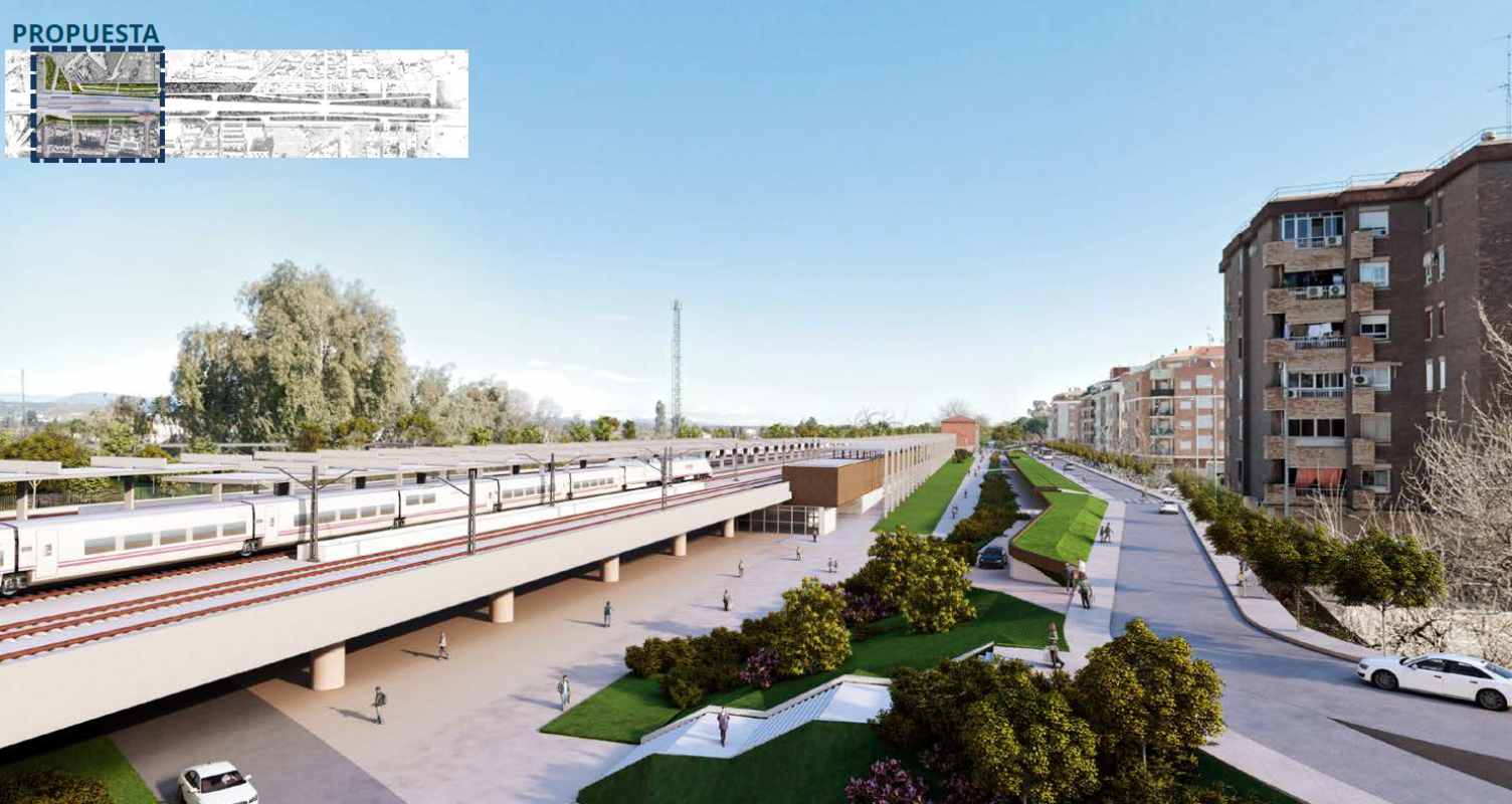 Así quedaría el AVE a su paso por la ciudad de Talavera.