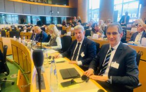 El senador autonómico del Partido Popular de Castilla-La Mancha, Miguel Ángel, en el Parlamento Europeo.