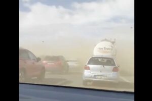 Autovía de La Gineta (Albacete) este lunes. Foto: @MeteOrihuela