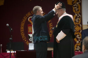 El presidente de CLM, Emiliano García-Page, y el rector Julián Garde. Imagen: Rebeca Arango.