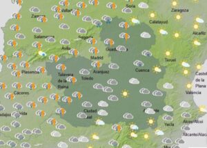 Mapa de previsión de la Aemet para el sábado 22 de marzo.