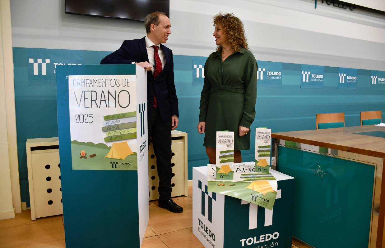 Daniel Arias y Concepción Magán presentaron el programa de campamentos de verano a cargo de la Diputación de Toledo.