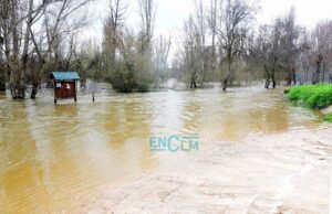 Imagen de la crecida del Alberche en Escalona.