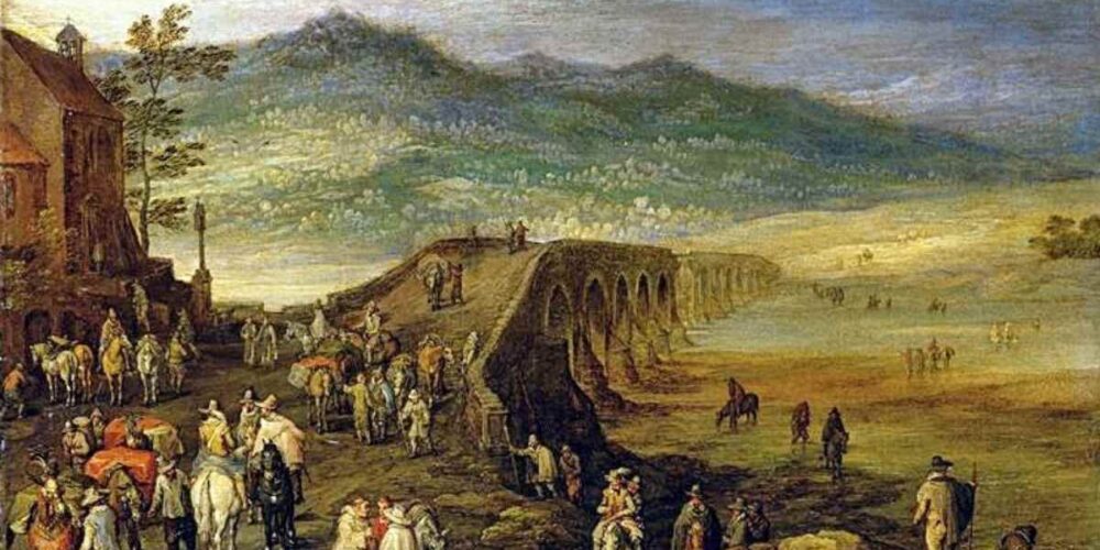 Uno de los dos cuadros del museo del Louvre en el que aparecen el puente romano y el río Tajo