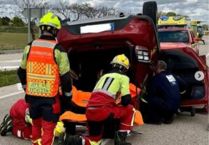 Imagen de accidente en la N-301, en Ocaña (Toledo).