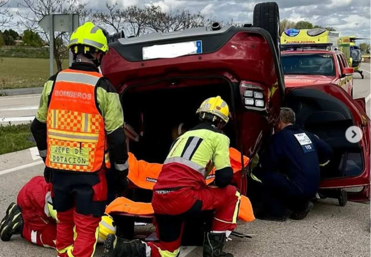 Imagen de accidente en la N-301, en Ocaña (Toledo).