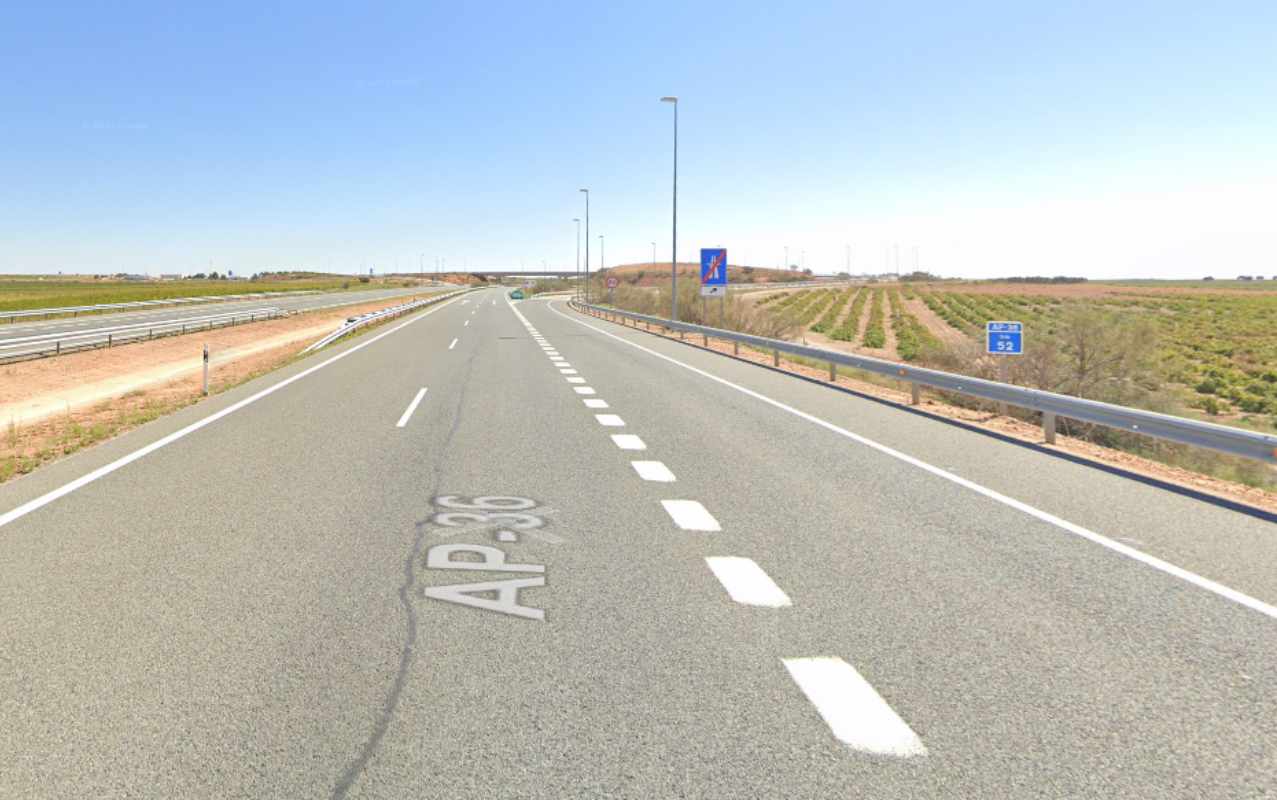 El kilómetro 52 de la AP-36, en la provincia de Toledo.