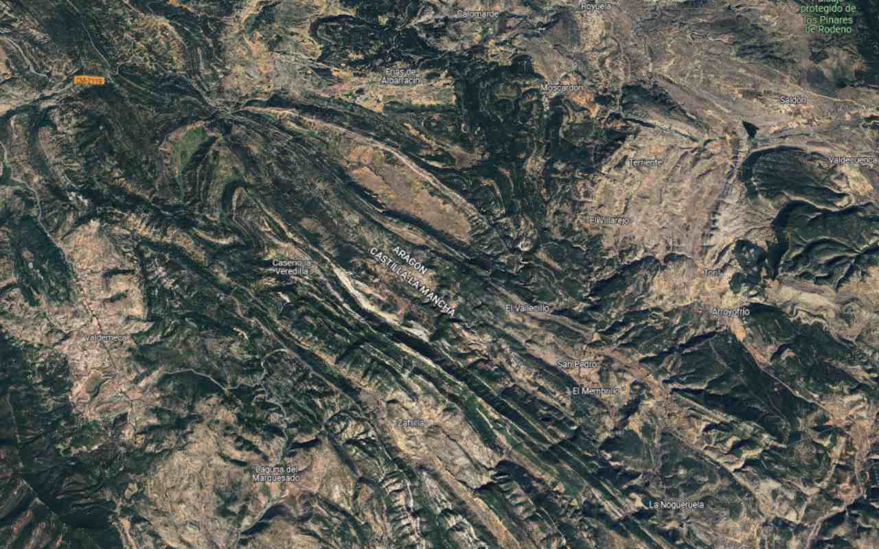 Mapa entre Aragón y Castilla-La Mancha.