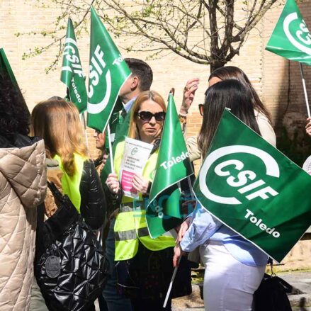 Concentración de CSIF en Toledo. Foto: Rebeca Arango.