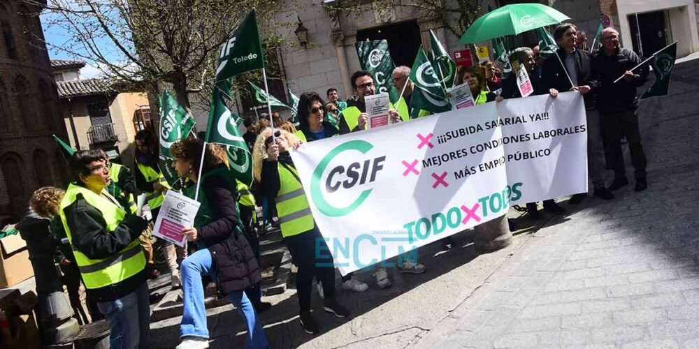 Concentración de CSIF en Toledo. Foto: Rebeca Arango.
