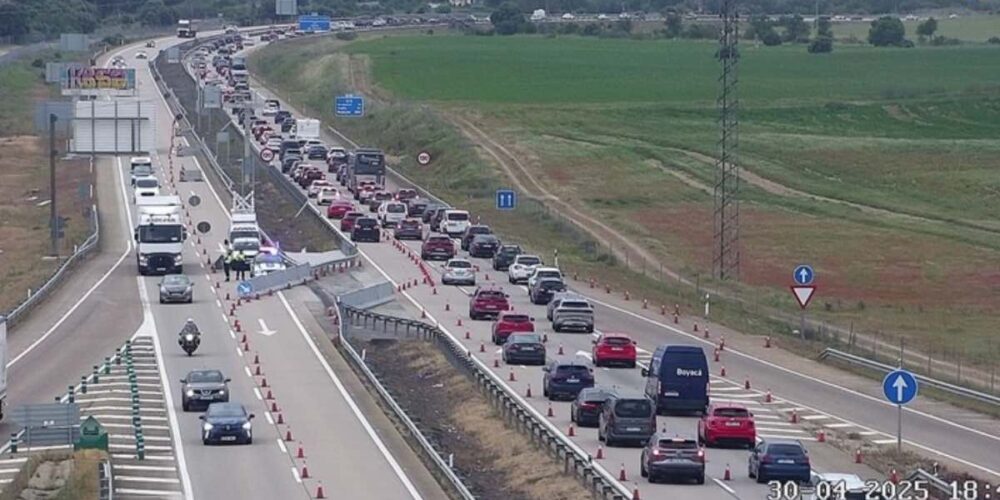 Tráfico en la A-5 este miércoles a a su paso por Talavera de la Reina (Toledo). Foto: DGT