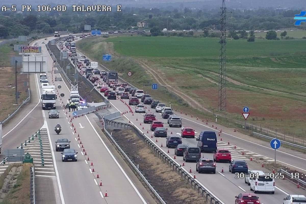 Tráfico en la A-5 este miércoles a a su paso por Talavera de la Reina (Toledo). Foto: DGT