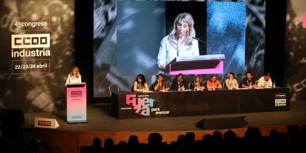 Yolanda Díaz, en Toledo en el Congreso de CCOO Industria.
