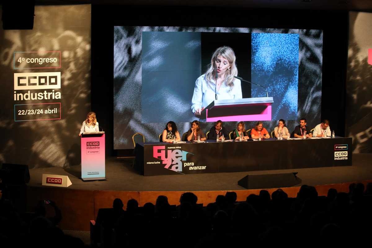 Yolanda Díaz, en Toledo en el Congreso de CCOO Industria.