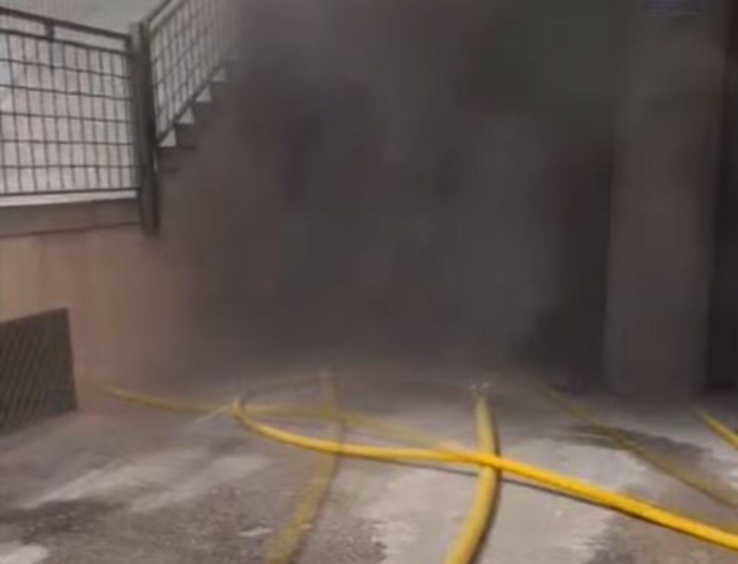Interior del garaje incendiado.