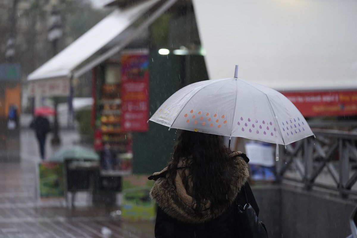 Una persona se protege de la lluvia con un paraguas. Foto: EP.