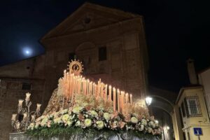 Traslado procesional de María Santísima de la Paz, de la Cofradía de Regantes, en Talavera. Foto: Ayuntamiento de Talavera