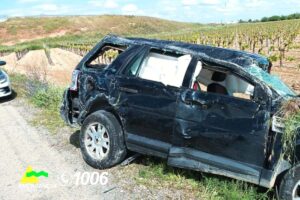 El turismo involucrado en el accidente de tráfico