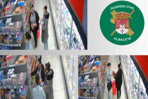 Delito de hurto grabado por las cámaras de seguridad de un supermercado en Aguas Nuevas (Albacete)