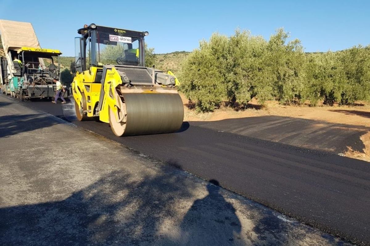 Imagen de archivo de unas obras en una carretera de Ciudad Real