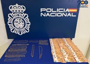 Joyas y dinero incautado por la Policía Nacional de Albacete