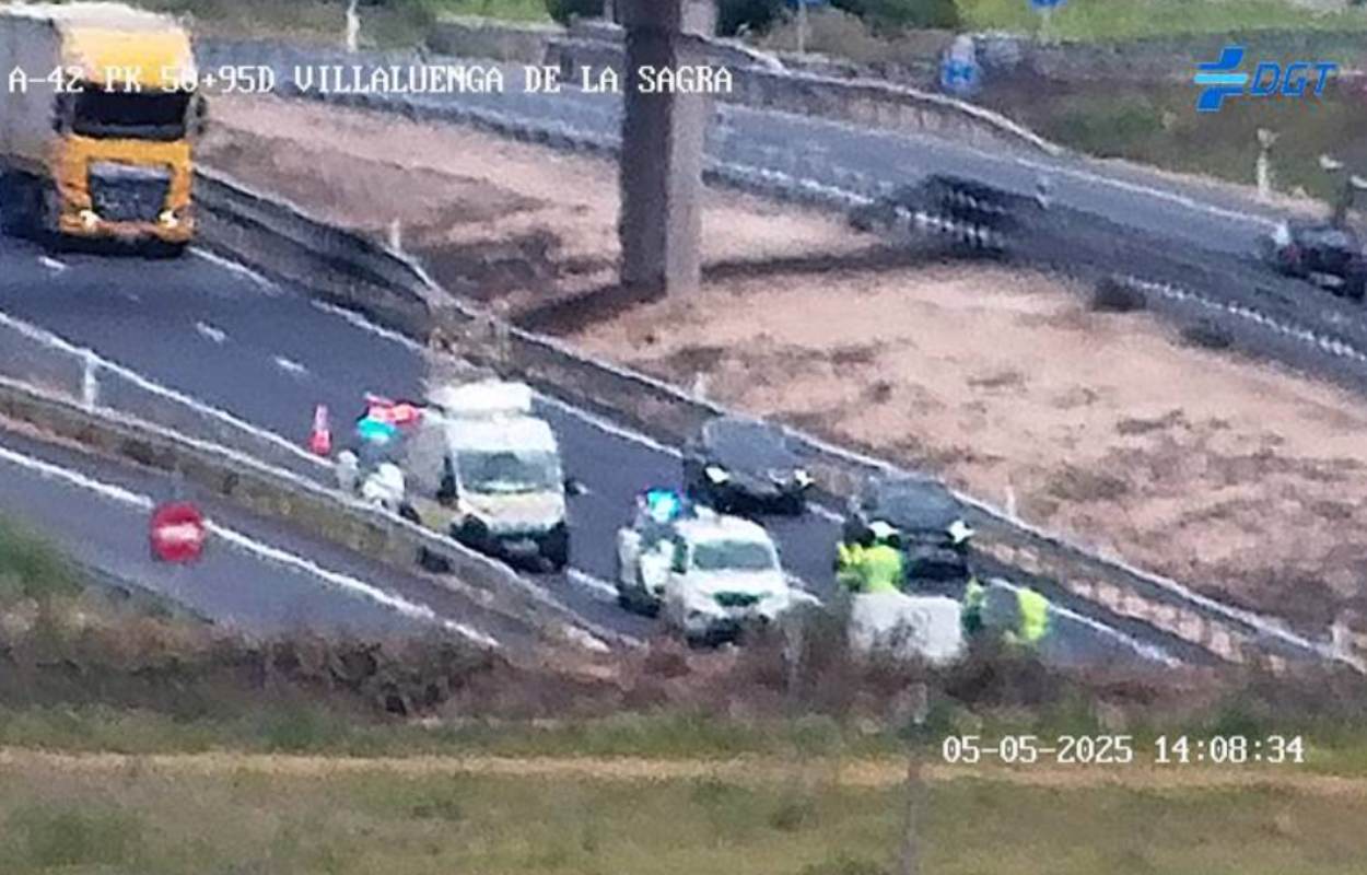 A-42 en Villaluenga de la Sagra, sentido Toledo. Foto: DGT
