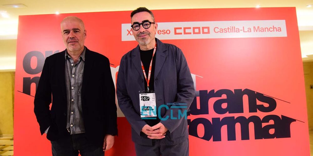 Unai Sordo y Paco de la Rosa en el XI Congreso de CCOO Castilla-La Mancha.