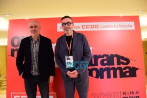 Unai Sordo y Paco de la Rosa en el XI Congreso de CCOO Castilla-La Mancha.