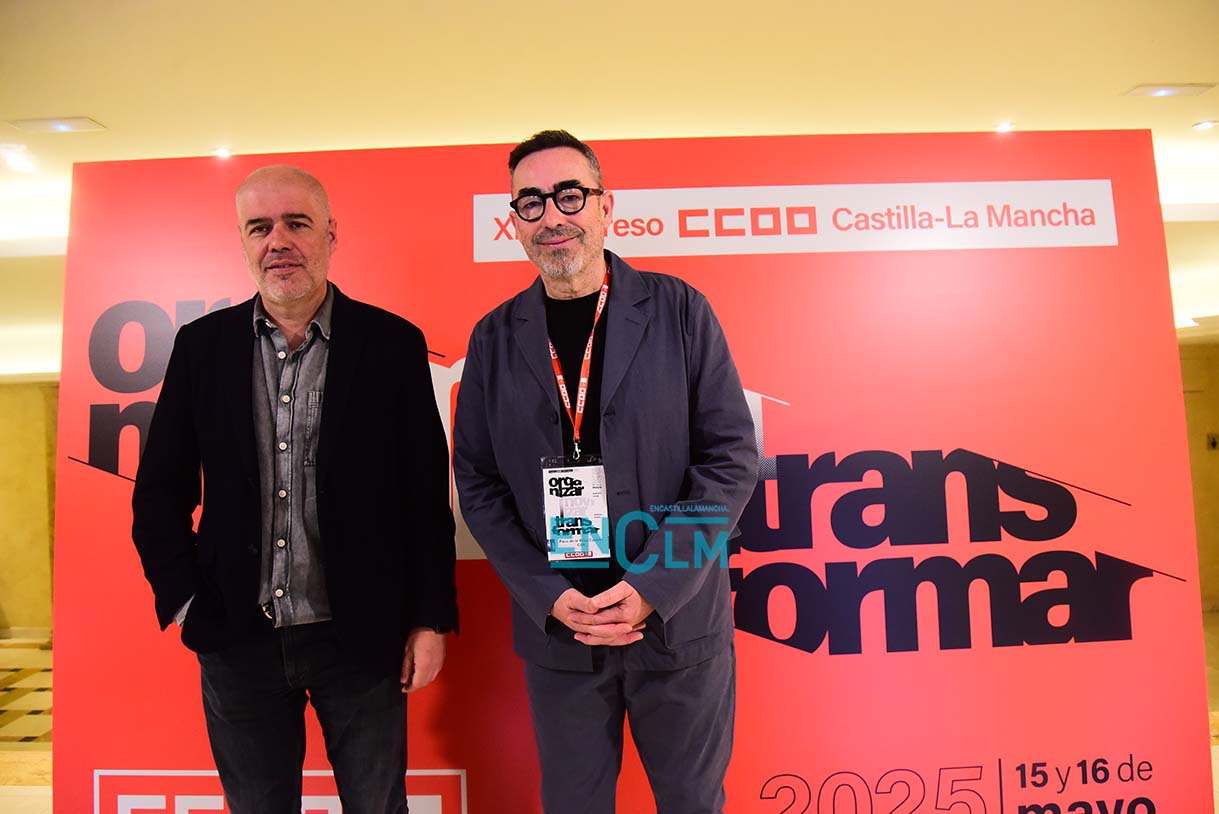 Unai Sordo y Paco de la Rosa en el XI Congreso de CCOO Castilla-La Mancha.