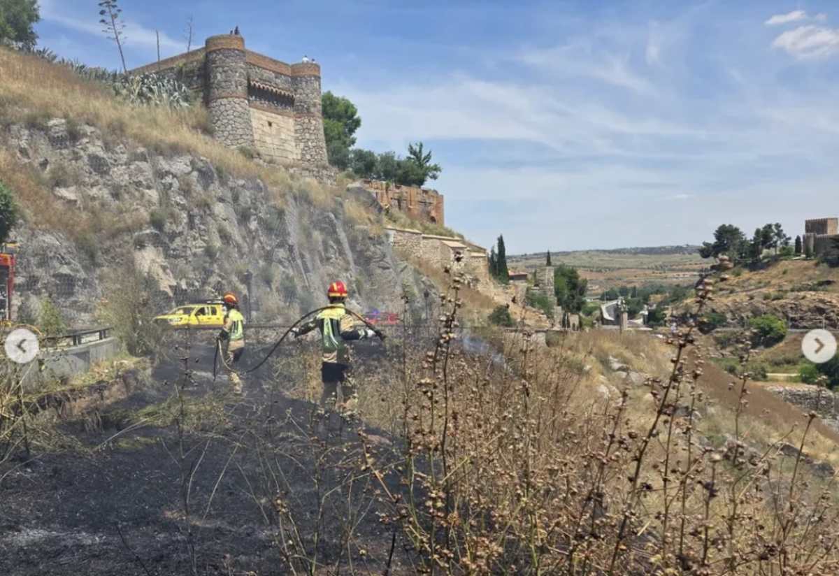 Incendio en el casco histórico de Toledo.