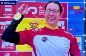 Isabel Fernández, cuando se proclamó campeona de España de tiro con arco.