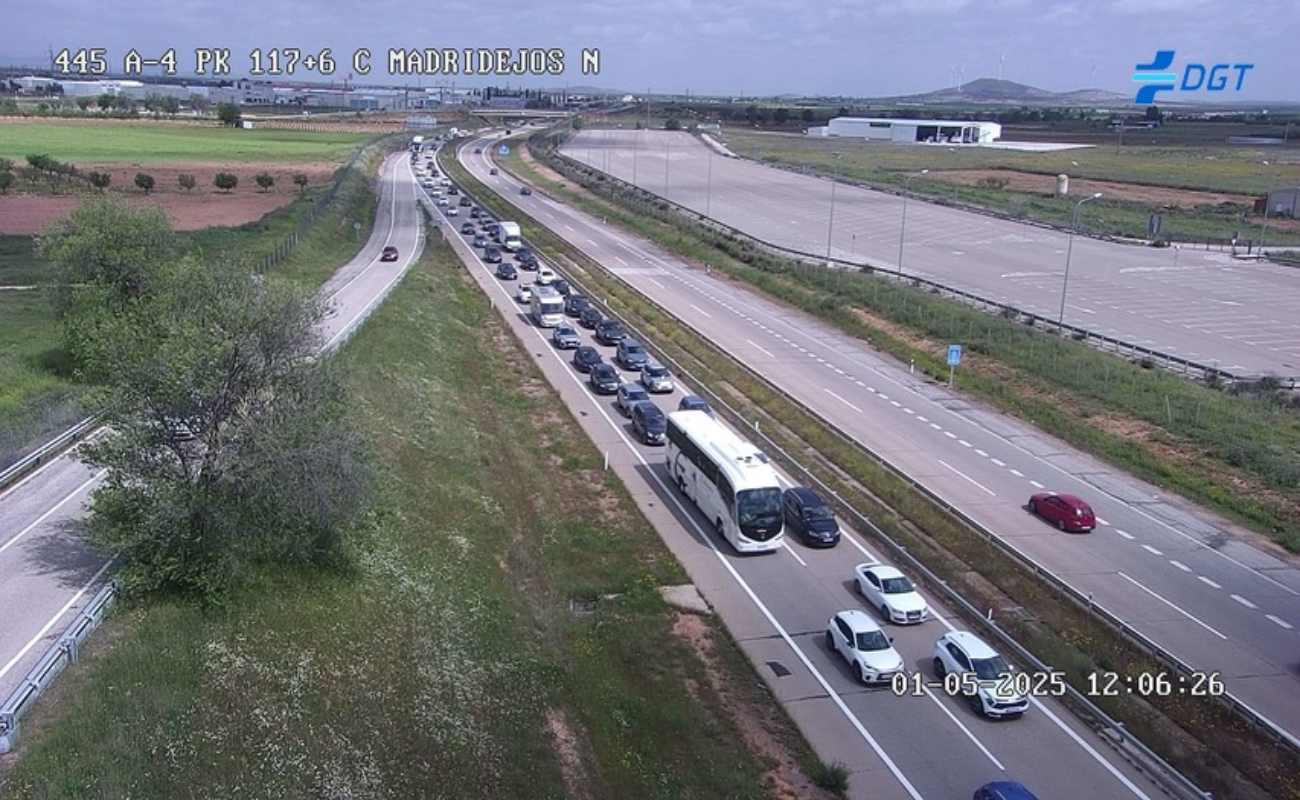 Imagen de la cámara de la DGT en la A-4 a su paso por Madridejos