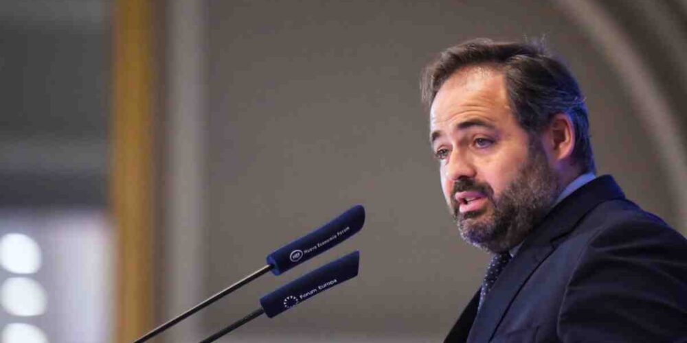 El presidente del PP de Castilla-la Mancha, Paco Núñez en el desayuno de Nueva Economía Fórum. Foto: Fernando Sánchez - Europa Press.