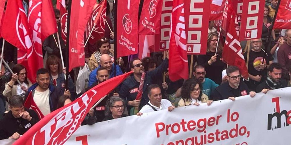 Manifestación en el Primero de Mayo en Guadalajara.