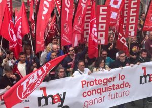 Manifestación en el Primero de Mayo en Guadalajara.