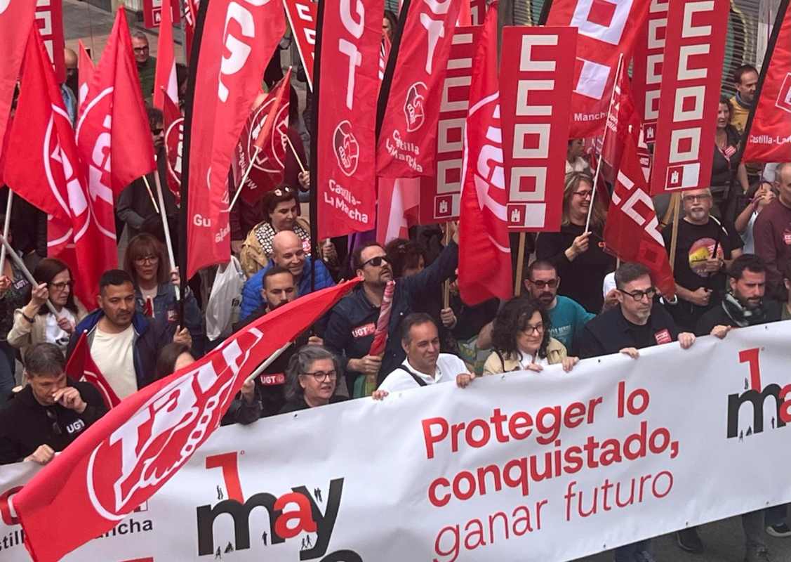 Manifestación en el Primero de Mayo en Guadalajara.